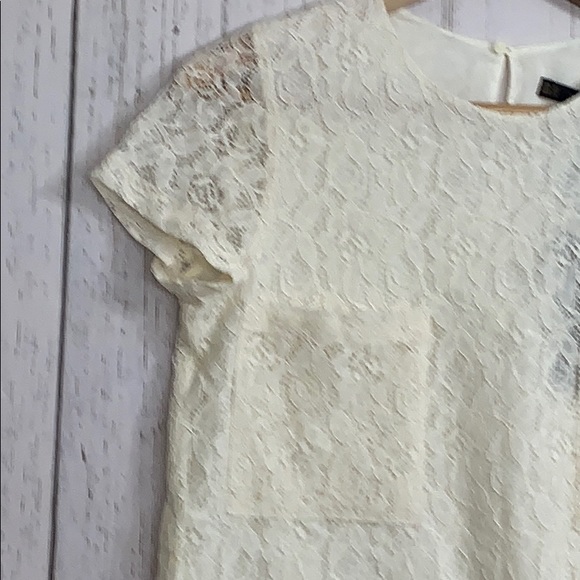 🌻 🆕 Zara Basic Zara Woman Cream Lace Overlay Top - Picture 4 of 14